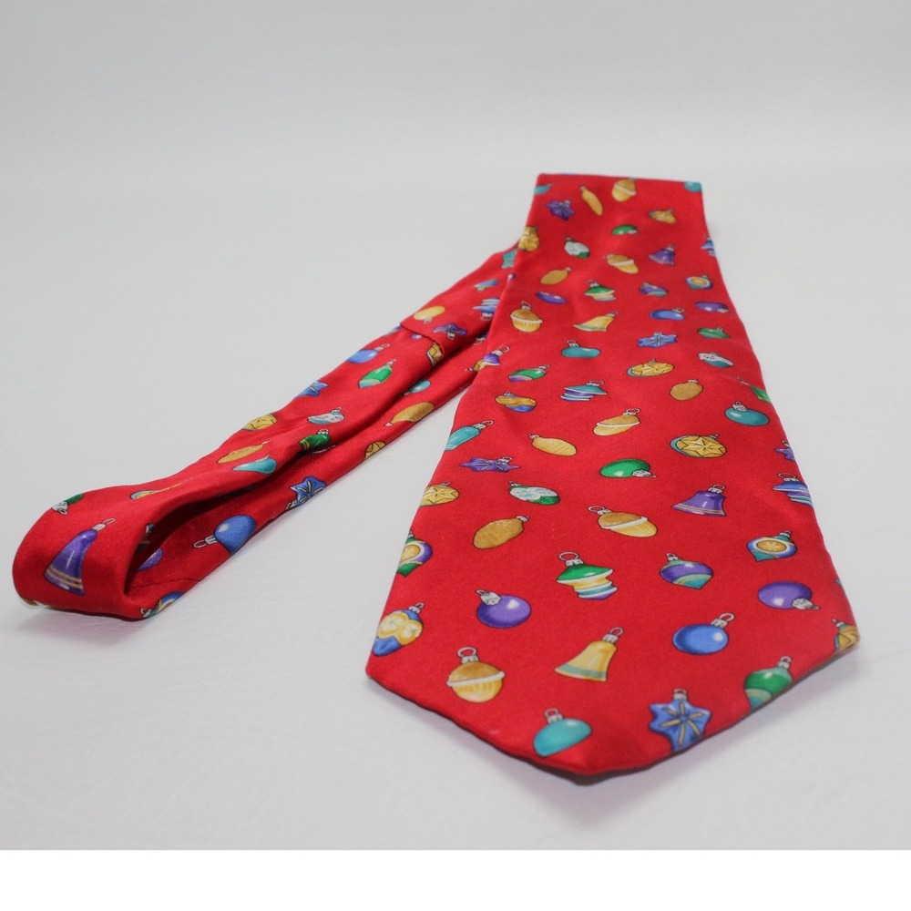 St. Nicks Tie Shop Mens Red Silk Christmas Ornament Holiday Necktie Dillard's